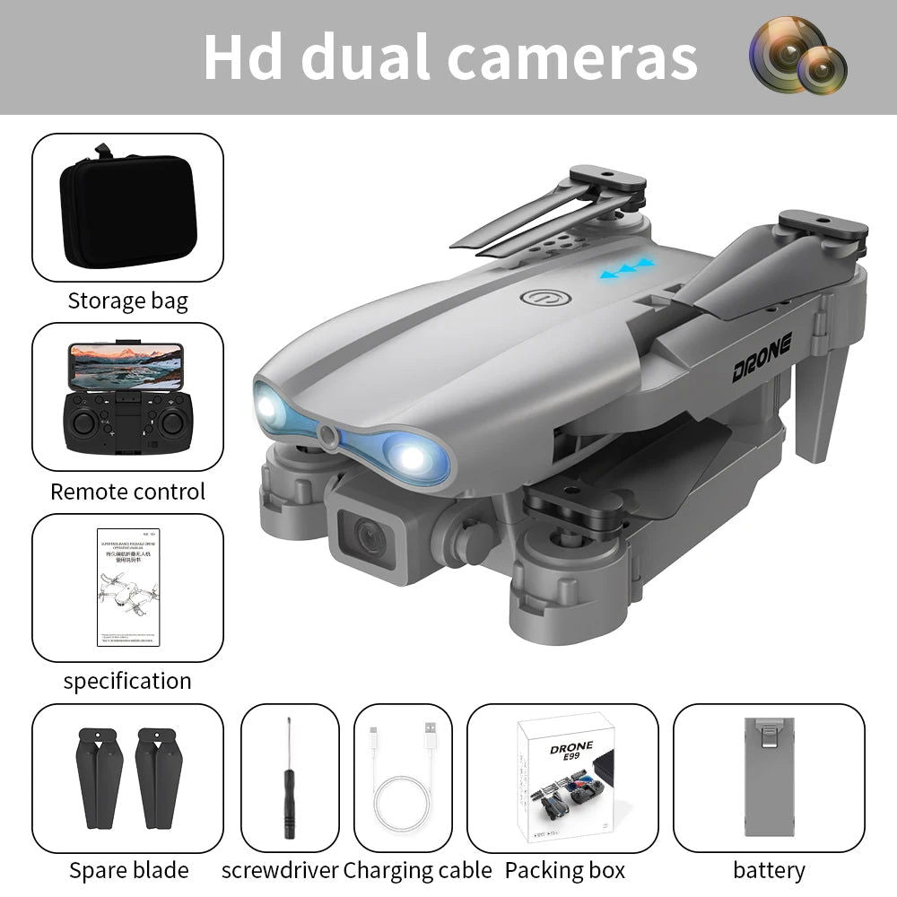 Best-selling Drone E99 Folding drones con cámara Professional HD Dual Aerial Photography Four-axis flight Remote Control Drones - Slobuy