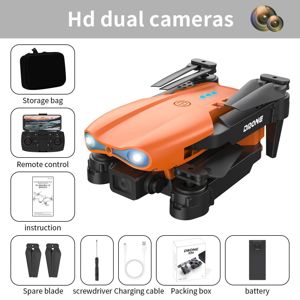 Best-selling Drone E99 Folding drones con cámara Professional HD Dual Aerial Photography Four-axis flight Remote Control Drones - Slobuy