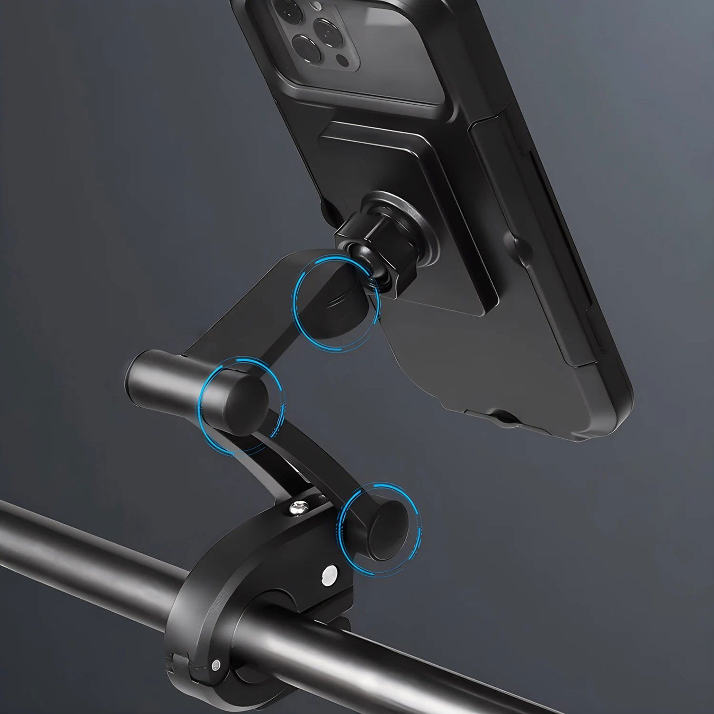 Bicycle Phone Holder Waterproof Phone Box Touch Screen Cases Bike Motor Motorcycle Handlebar Cellphones GPS Stand Rotate Fold - Slobuy