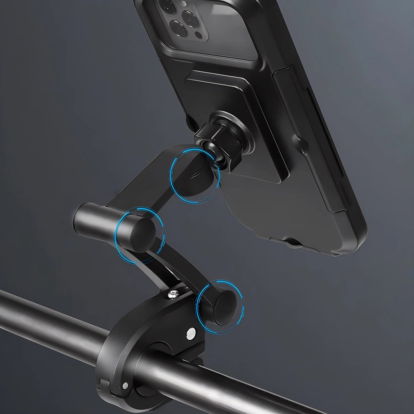 Bike Phone Holder Bicycle Motor Motorcycle Handlebar Phone Box Touch Screen Cases Waterproof Rotate Fold Smartphones GPS Stand - Slobuy