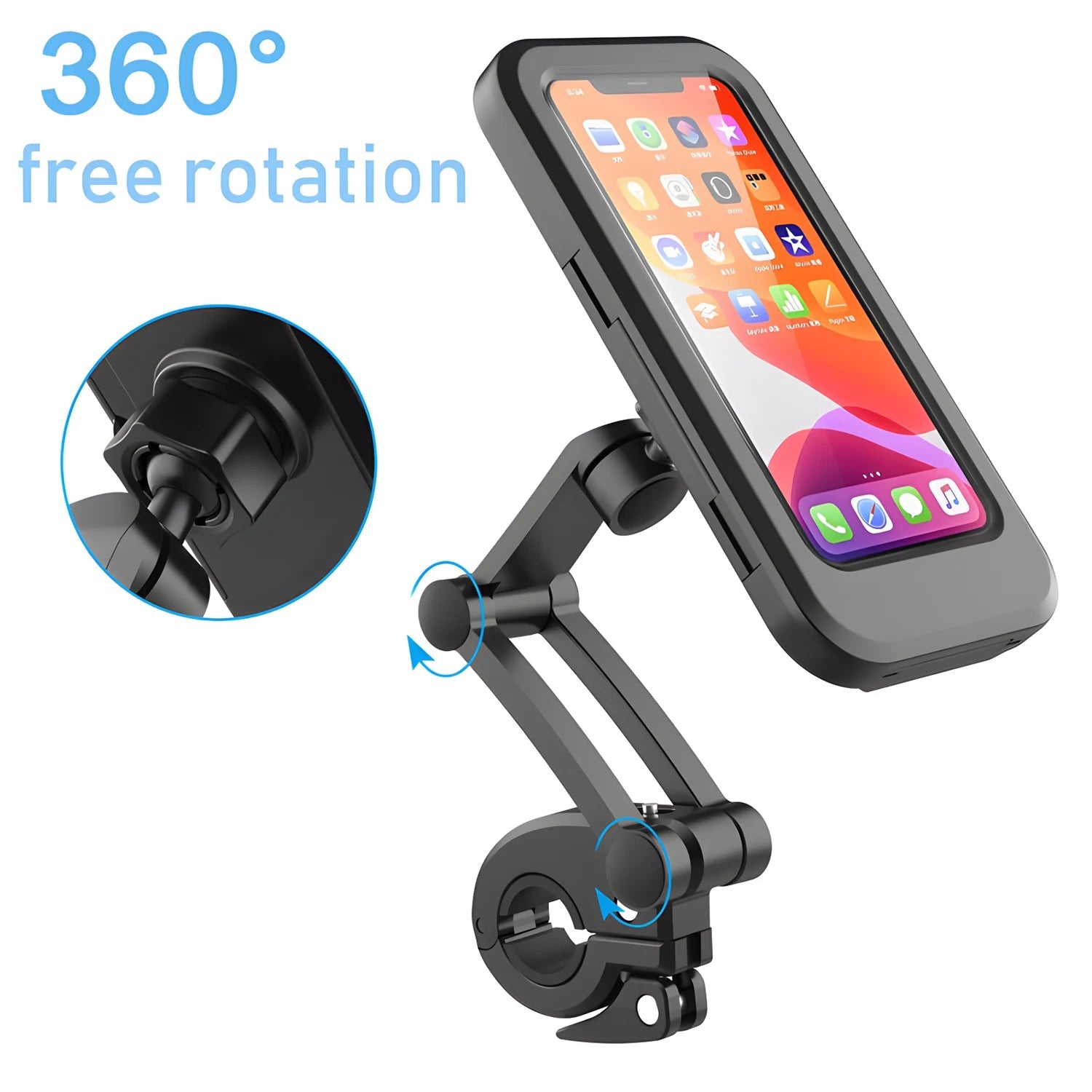 Bike Phone Holder Bicycle Motor Motorcycle Handlebar Phone Box Touch Screen Cases Waterproof Rotate Fold Smartphones GPS Stand - Slobuy