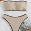 Bikini Sexy Women Swimsuit 2023 New Solid Bandeau Bikinis Set Thong Swimwear Summer Biquini 2 Piece Bathing Suit Beach Female - Slobuy