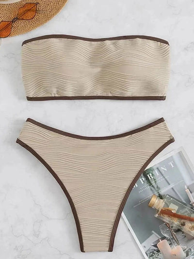 Bikini Sexy Women Swimsuit 2023 New Solid Bandeau Bikinis Set Thong Swimwear Summer Biquini 2 Piece Bathing Suit Beach Female - Slobuy