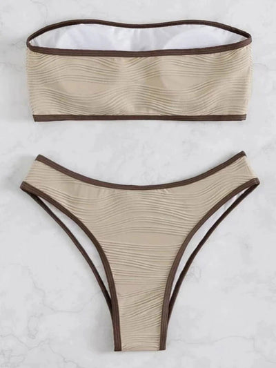 Bikini Sexy Women Swimsuit 2023 New Solid Bandeau Bikinis Set Thong Swimwear Summer Biquini 2 Piece Bathing Suit Beach Female - Slobuy
