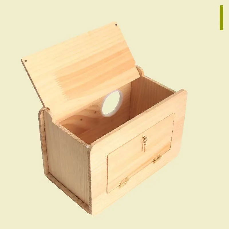 Bird Box Nesting Parakeet Cage House Houses Cockatiel Wooden Parrot Budgie Breeding Parakeets Wood Cages Boxes Home Supplies - Slobuy