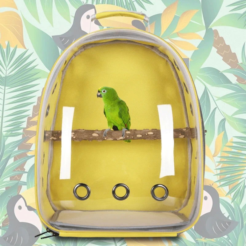 Bird Carrier Bag Parrot Carrying Bag Portable Pet Carrier Backpack for Parakeet Cockatiel Bunny Travel Transparent Pet Bird Cage - Slobuy