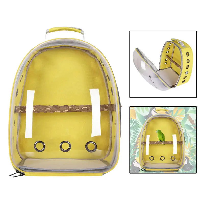 Bird Carrier Bag Parrot Carrying Bag Portable Pet Carrier Backpack for Parakeet Cockatiel Bunny Travel Transparent Pet Bird Cage - Slobuy