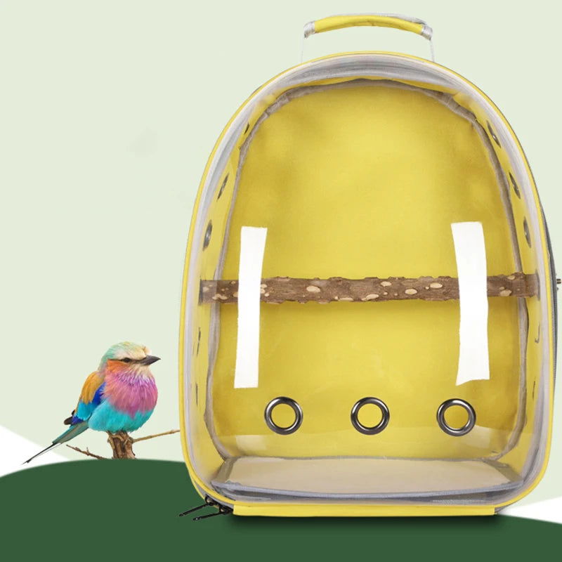 Bird Carrier Bag Parrot Carrying Bag Portable Pet Carrier Backpack for Parakeet Cockatiel Bunny Travel Transparent Pet Bird Cage - Slobuy