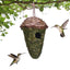 Bird House Hummingbird Hanging Bird Hut Green Nest Moss Roosting Woven Birdhouse Bird Cage for Outdoor Courtyard Patio Decor - Slobuy
