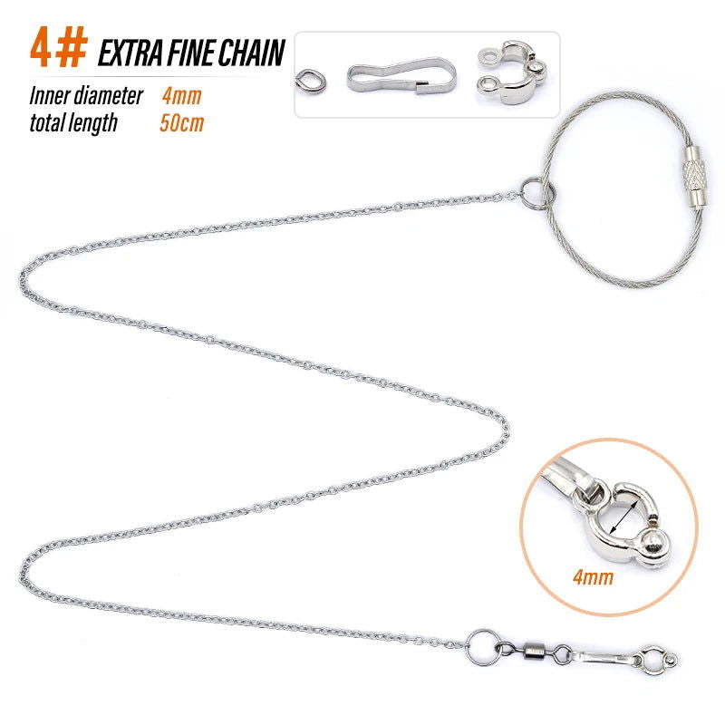 Bird Parrot Foot Chain Stainless Steel Ankle Foot Ring Stand Chain Outdoor Flying Training Starling  Pigeon  Bird Accessories - Slobuy