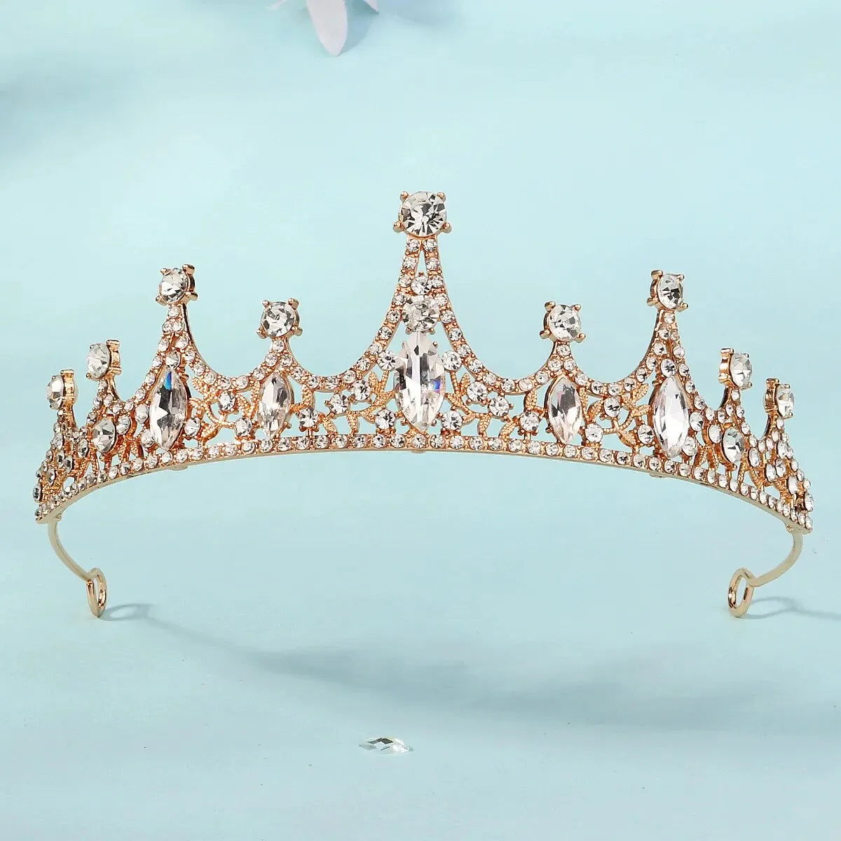 Black Big Rhinestone Crystal Rhinestone Party Wedding Hair Jewelry Accessories Birthday Tiaras Halloween Crown Women - Slobuy
