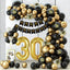Black Gold Balloon Garland Arch Kit Confetti Latex Balloon Happy 18 30 40 50 Year Old Birthday Party Decor Adults Anniversary - Slobuy