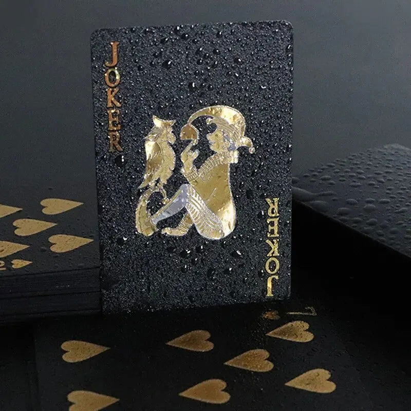 Black Gold Playing Card Game Card Waterproof Creative Magic Tools Chessboard Game Props For Home Holiday Classic Party Game - Slobuy
