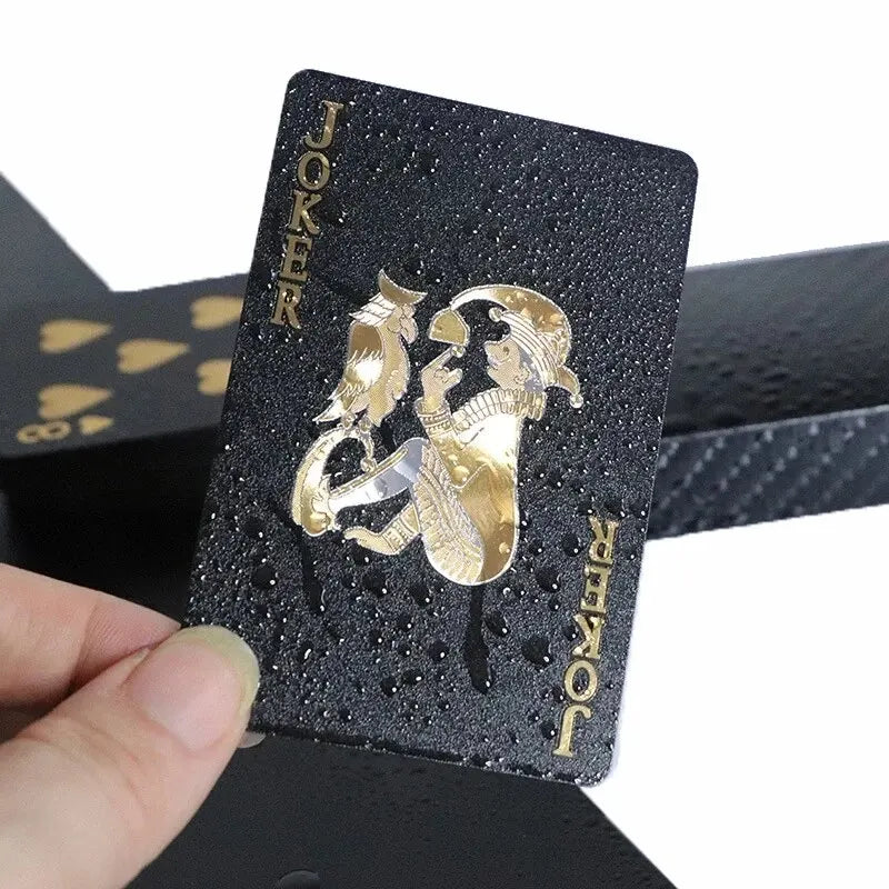 Black Gold Playing Card Game Card Waterproof Creative Magic Tools Chessboard Game Props For Home Holiday Classic Party Game - Slobuy
