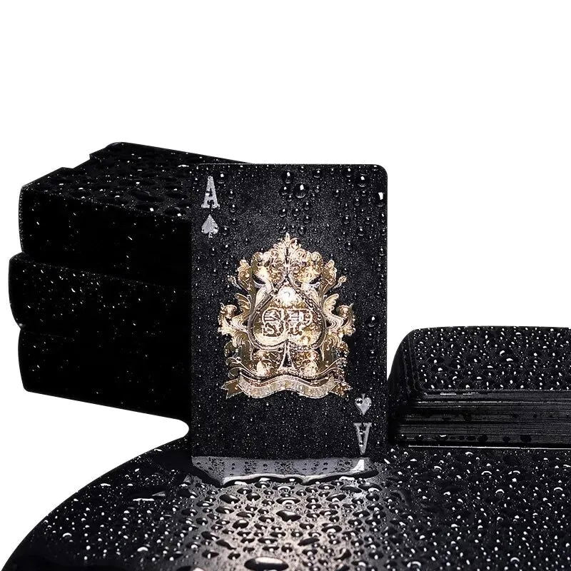 Black Gold Playing Card Game Card Waterproof Creative Magic Tools Chessboard Game Props For Home Holiday Classic Party Game - Slobuy