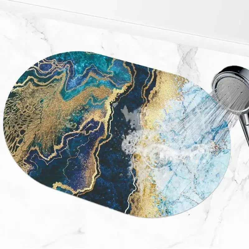 Black Marbling Super Absorbent Tableware Dish Drying Mat Kitchen Bottle Anti-slip Rug Luxury Kettle Dinnerware Bar Counter Tool - Slobuy