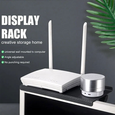 1pc White/Black TV Set Top Box Storage Rack Remote Control Router Small Accessories Multi Functional Adjustable Hanging Rack - Slobuy