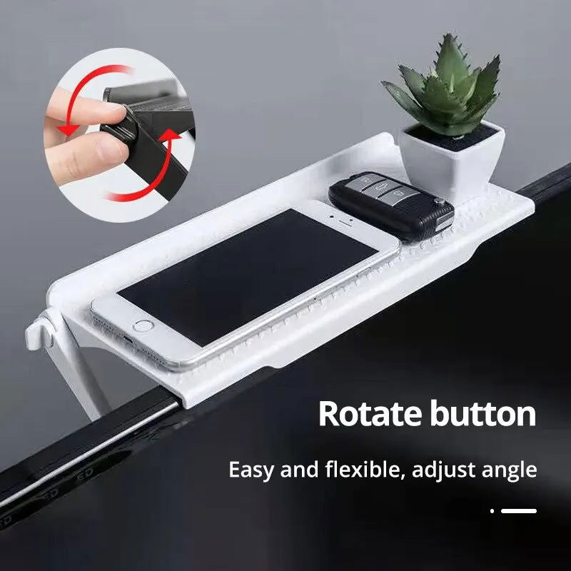 1pc White/Black TV Set Top Box Storage Rack Remote Control Router Small Accessories Multi Functional Adjustable Hanging Rack - Slobuy