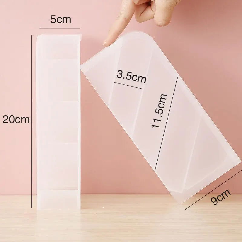 1pc White/Black Transparent Multifunctional Large Capacity Desktop Stationery Pencil Storage Box - Slobuy