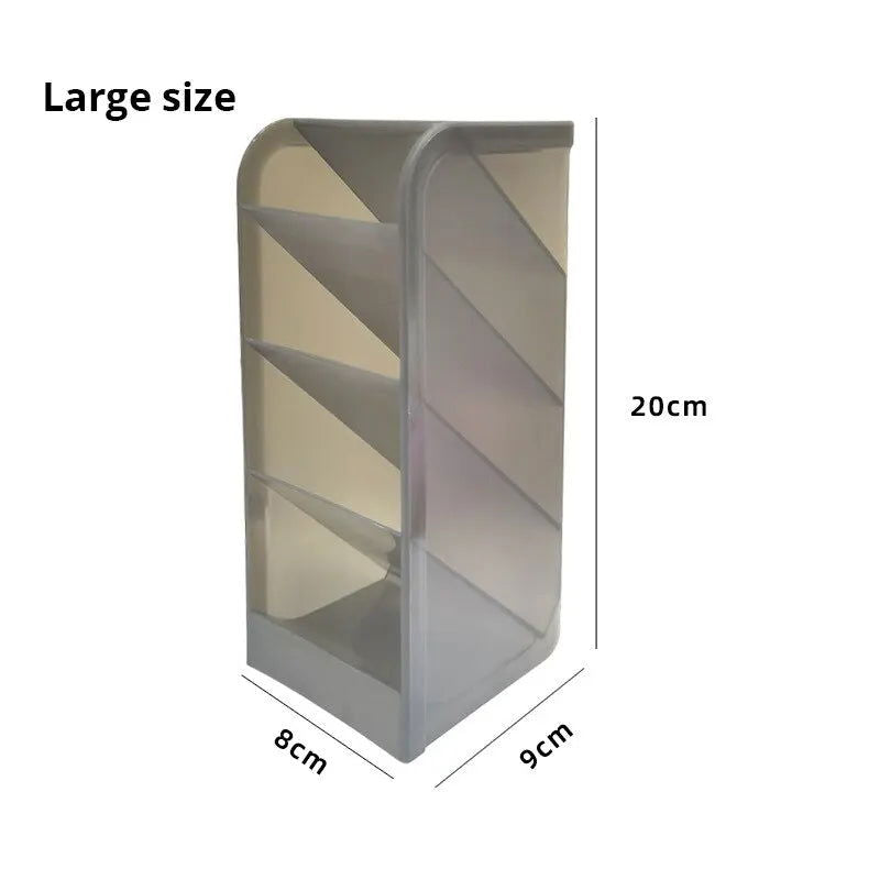 1pc White/Black Transparent Multifunctional Large Capacity Desktop Stationery Pencil Storage Box - Slobuy