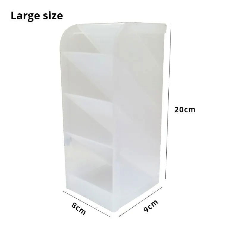 1pc White/Black Transparent Multifunctional Large Capacity Desktop Stationery Pencil Storage Box - Slobuy