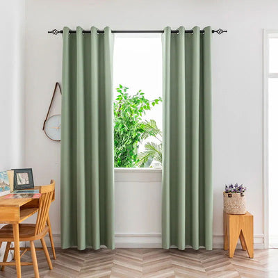 Blackout Curtains for Living Room  Full Light Blocking Drapes With Black Backing Thermal Insulated Grommet Panels for Bedroom - Slobuy