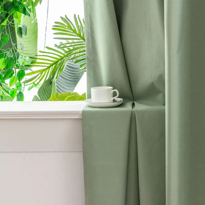 Blackout Curtains for Living Room  Full Light Blocking Drapes With Black Backing Thermal Insulated Grommet Panels for Bedroom - Slobuy