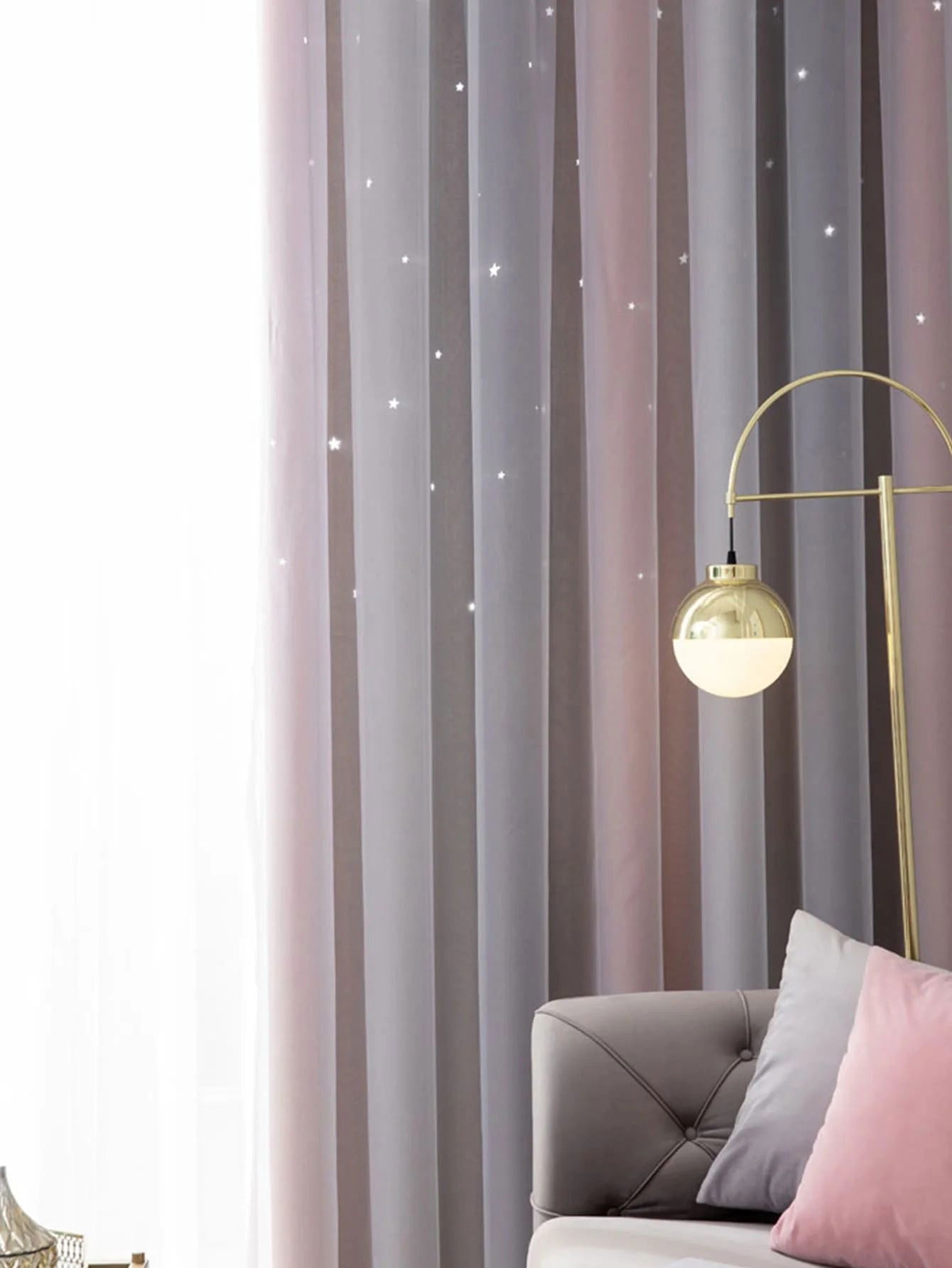 Blackout Kids Curtains for Bedroom Thermal Insulated Silver Twinkle Star Curtains for Boys Antique Grommet Top Window Treatment - Slobuy