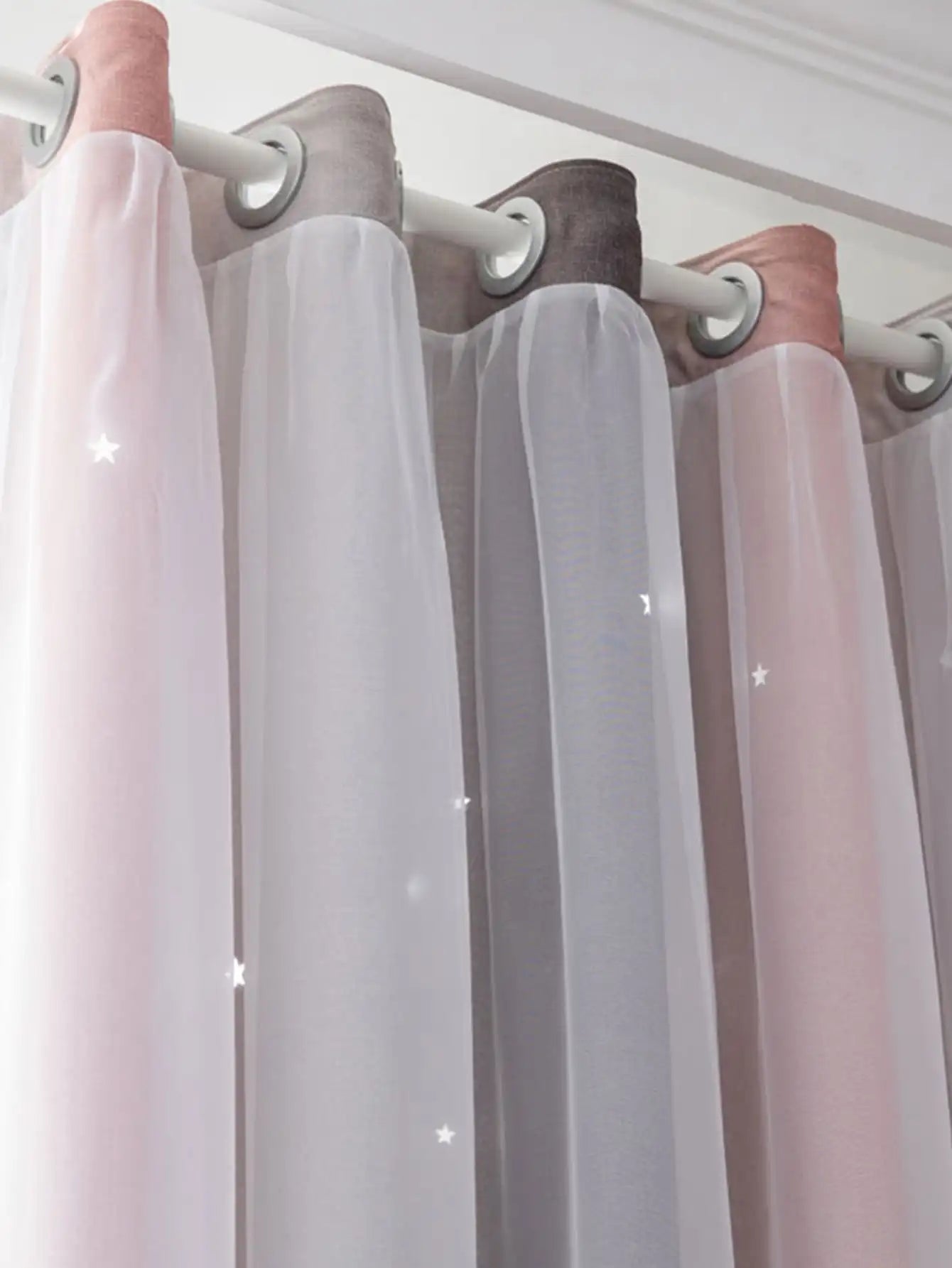Blackout Kids Curtains for Bedroom Thermal Insulated Silver Twinkle Star Curtains for Boys Antique Grommet Top Window Treatment - Slobuy