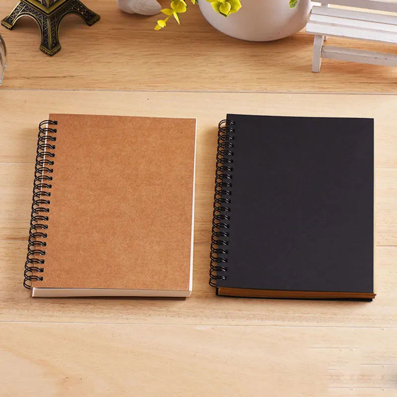 Blank Notebook A5 A6 Spiral Sketchbook Graffiti Notebook Diary Jouranl school supplies 50 Sheets Kawaii korean stationery - Slobuy