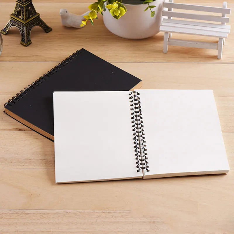 Blank Notebook A5 A6 Spiral Sketchbook Graffiti Notebook Diary Jouranl school supplies 50 Sheets Kawaii korean stationery - Slobuy