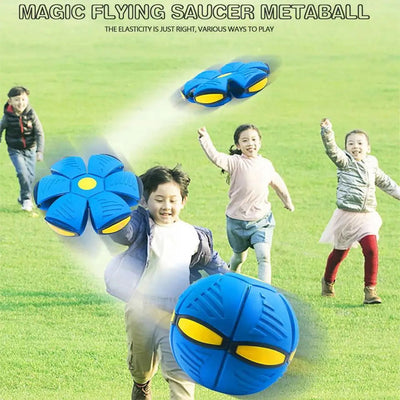 Blue Flying Saucer Ball Outdoor Parent Children Toy Foot Magic Deformation Foot Pressure Decompression Vent Ball - Slobuy
