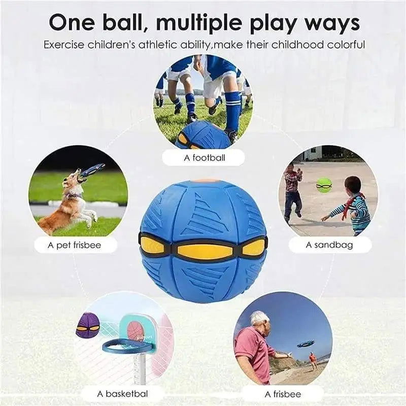 Blue Flying Saucer Ball Outdoor Parent Children Toy Foot Magic Deformation Foot Pressure Decompression Vent Ball - Slobuy