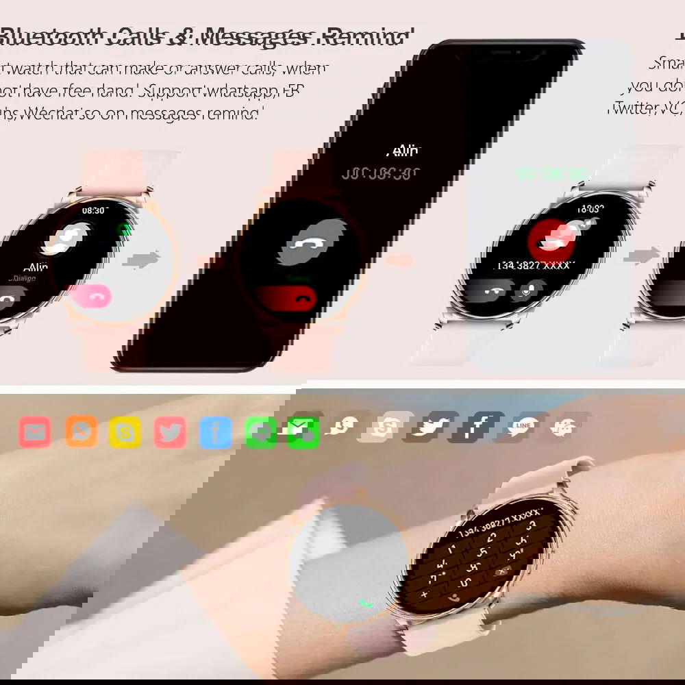 Bluetooth Call Smart Watch Women Custom Dial Steel Watches Men Sports Fitness Tracker Heart Rate Smartwatch For Android IOS G35 - Slobuy