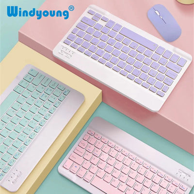 Bluetooth Keyboard and Mouse For iPad Xiaomi Samsung Huawei Phone Tablet Slim Mini Wireless Keyboard For Android IOS Windows - Slobuy
