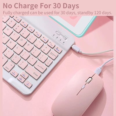 Bluetooth Keyboard and Mouse For iPad Xiaomi Samsung Huawei Phone Tablet Slim Mini Wireless Keyboard For Android IOS Windows - Slobuy