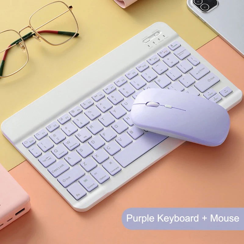 Bluetooth Keyboard and Mouse For iPad Xiaomi Samsung Huawei Phone Tablet Slim Mini Wireless Keyboard For Android IOS Windows - Slobuy