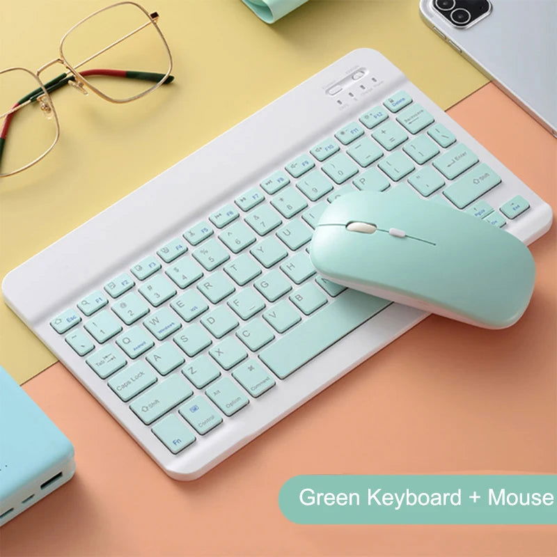Bluetooth Keyboard and Mouse For iPad Xiaomi Samsung Huawei Phone Tablet Slim Mini Wireless Keyboard For Android IOS Windows - Slobuy