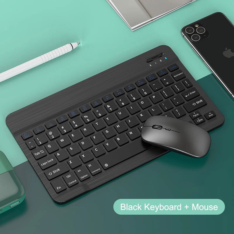 Bluetooth Keyboard and Mouse For iPad Xiaomi Samsung Huawei Phone Tablet Slim Mini Wireless Keyboard For Android IOS Windows - Slobuy