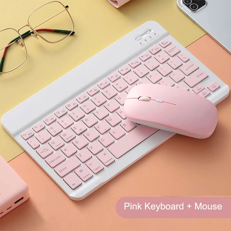 Bluetooth Keyboard and Mouse For iPad Xiaomi Samsung Huawei Phone Tablet Slim Mini Wireless Keyboard For Android IOS Windows - Slobuy