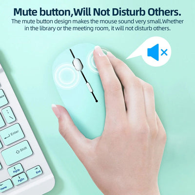 Bluetooth Mouse for IPad Samsung Huawei Lenovo Android Windows Tablet Wireless Mouse for Notebook Computer Laptop Accessories - Slobuy