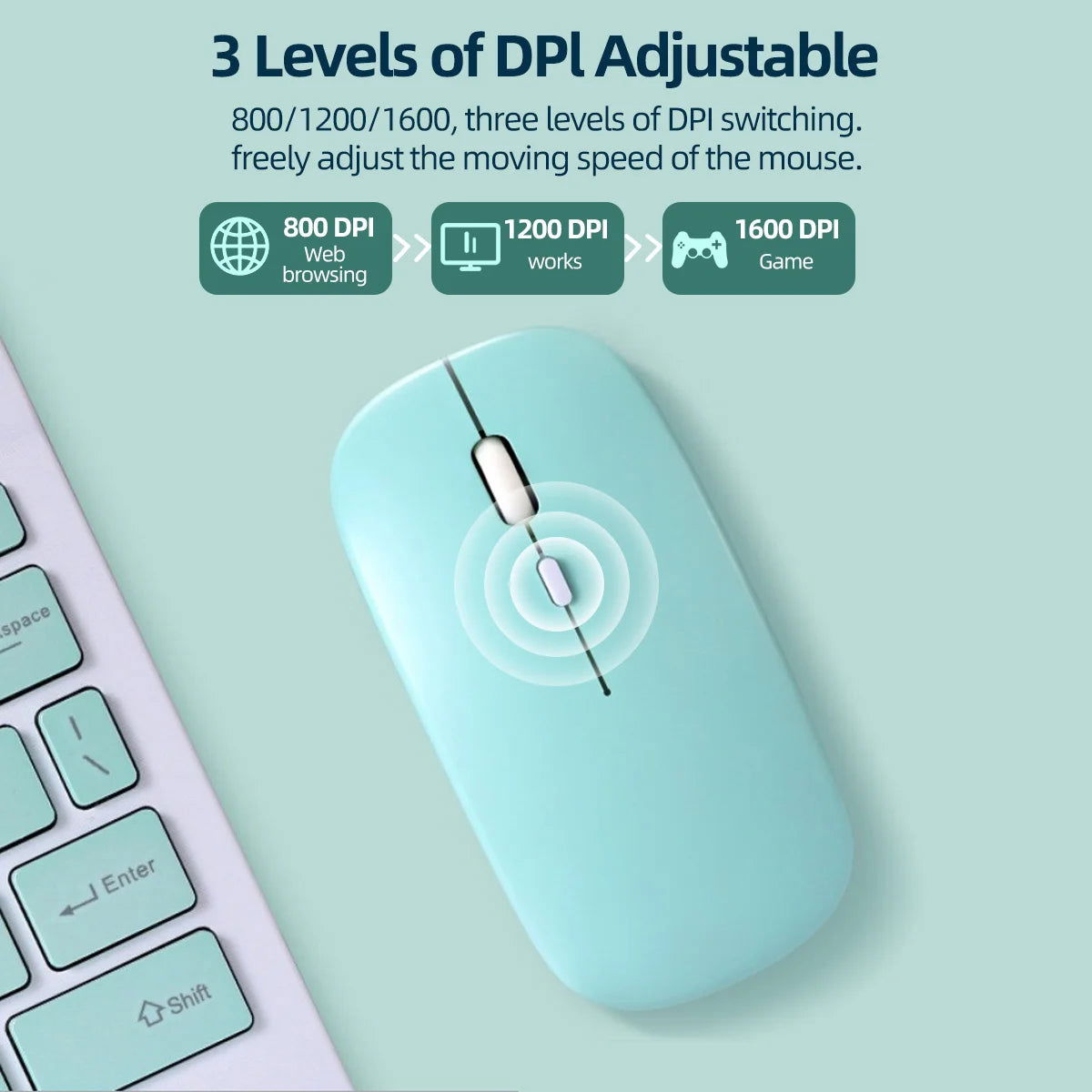 Bluetooth Mouse for IPad Samsung Huawei Lenovo Android Windows Tablet Wireless Mouse for Notebook Computer Laptop Accessories - Slobuy