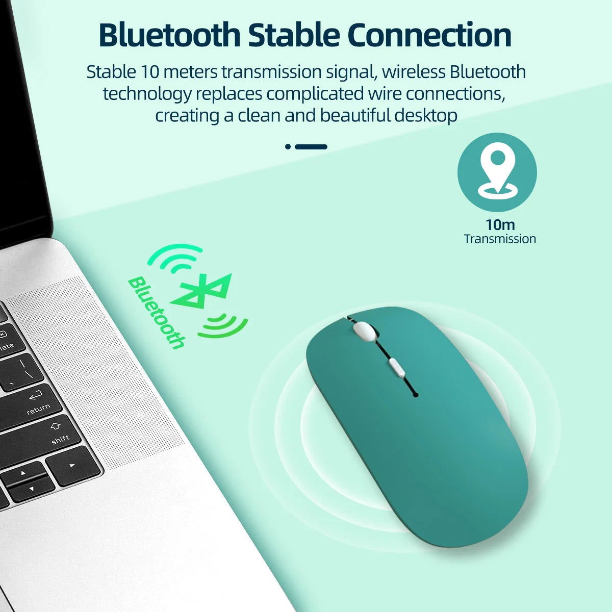 Bluetooth Mouse for IPad Samsung Huawei Lenovo Android Windows Tablet Wireless Mouse for Notebook Computer Laptop Accessories - Slobuy