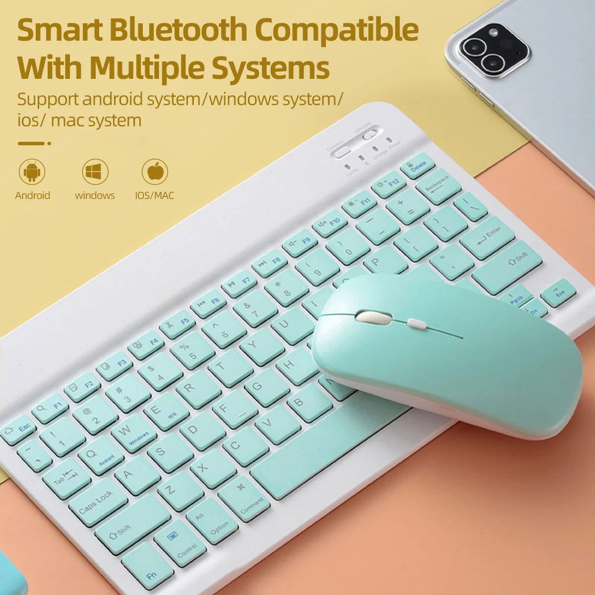 Bluetooth Mouse for IPad Samsung Huawei Lenovo Android Windows Tablet Wireless Mouse for Notebook Computer Laptop Accessories - Slobuy