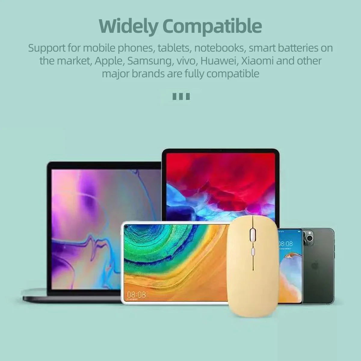 Bluetooth Mouse for IPad Samsung Huawei Lenovo Android Windows Tablet Wireless Mouse for Notebook Computer Laptop Accessories - Slobuy