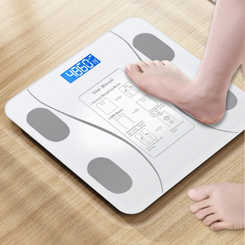 Bluetooth Smart Body Scale Wireless Digital Bathroom Scales Body Weight Scale LED Electronic Weighing BMI Composition Analyzer - Slobuy