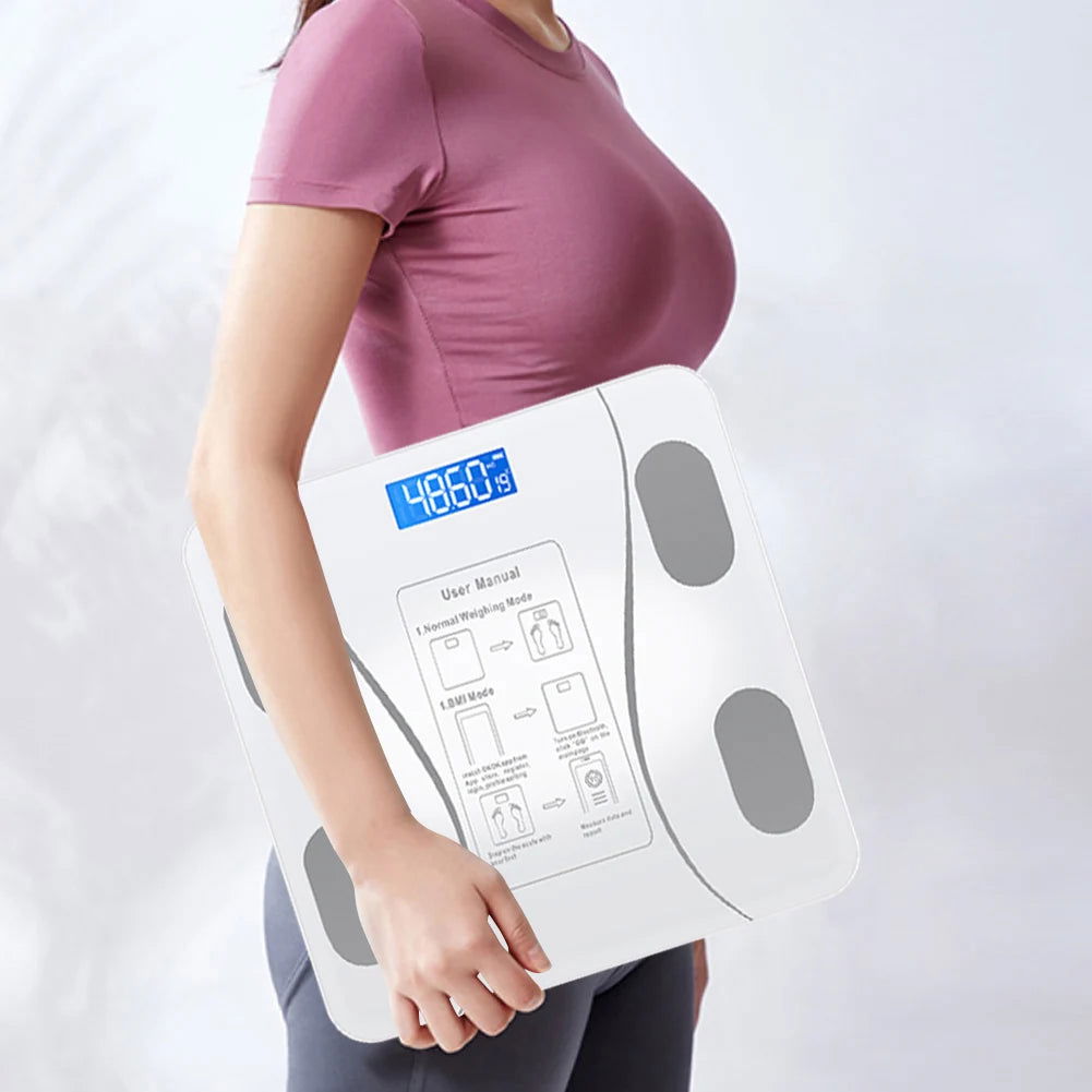 Bluetooth Smart Body Scale Wireless Digital Bathroom Scales Body Weight Scale LED Electronic Weighing BMI Composition Analyzer - Slobuy