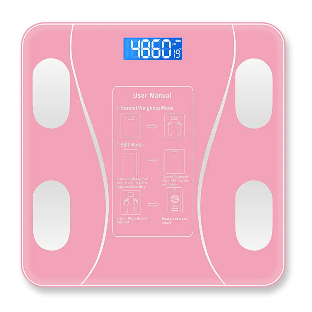 Bluetooth Smart Body Scale Wireless Digital Bathroom Scales Body Weight Scale LED Electronic Weighing BMI Composition Analyzer - Slobuy