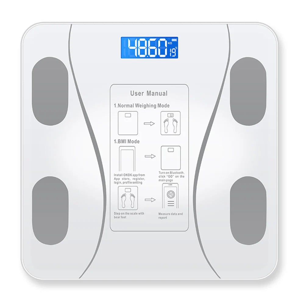 Bluetooth Smart Body Scale Wireless Digital Bathroom Scales Body Weight Scale LED Electronic Weighing BMI Composition Analyzer - Slobuy