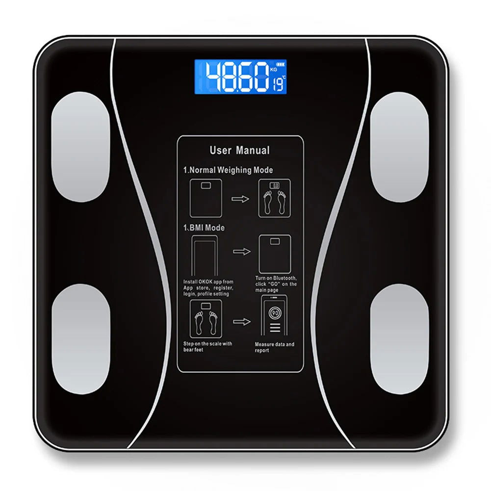 Bluetooth Smart Body Scale Wireless Digital Bathroom Scales Body Weight Scale LED Electronic Weighing BMI Composition Analyzer - Slobuy